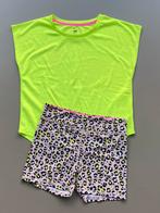 Ensemble chemise de sport jaune + short léopard H&M 146-152, Enfants & Bébés, Vêtements enfant | Taille 152, Comme neuf, Fille