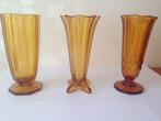 Vases Trio Luxval Val St Lambert Art Deco verre, Antiquités & Art, Enlèvement ou Envoi