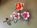 3 vintage Capodimonte porcelain flowers, Ophalen of Verzenden