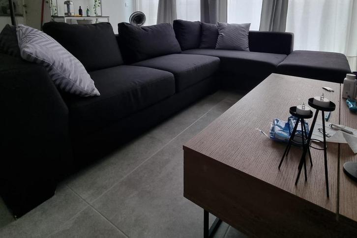 Hoekbank, Huis en Inrichting, Zetels | Zetels, Gebruikt, Hoekbank, Vierpersoons of meer, 250 tot 300 cm, 75 tot 100 cm, Stof, Ophalen