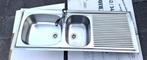 Bac évier et égouttoire en acier inox + Robinet, Huis en Inrichting, Keuken | Keukenelementen, Ophalen, Minder dan 50 cm, Gebruikt