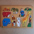 Houten puzzel dieren dierentuin, Gebruikt, Ophalen of Verzenden, Van hout, Minder dan 10 stukjes