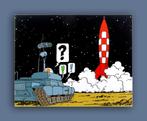 Kuifje - "Mannen Op De Maan" - Metaalplaat 60 x 48 cm, Verzamelen, Stripfiguren, Nieuw, Ophalen of Verzenden, Plaatje, Poster of Sticker
