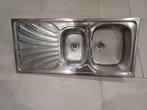 Dubbele Inox spoelbak/ lavabo met kraan, Ophalen, Zo goed als nieuw