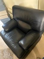 Donkerblauwe lederen salon, merk Jori, geen beschadiging, Huis en Inrichting, Ophalen, Zo goed als nieuw