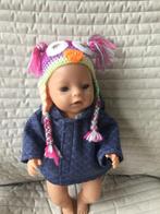 209. Babyborn: Nieuw jeanskleurig jasje met vrolijke muts, Ophalen of Verzenden, Nieuw, Babypop