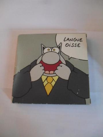 Ancienne boite du Chat Geluck disponible aux enchères