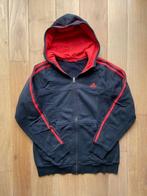 Sweat Adidas noir & rouge avec capuche + tirette 13-14 ans, Adidas, Gebruikt, Jongen of Meisje, Trui of Vest