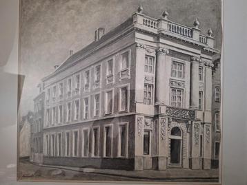 Fraaie tekening Huis Roeland of De Patria Kortrijk beschikbaar voor biedingen