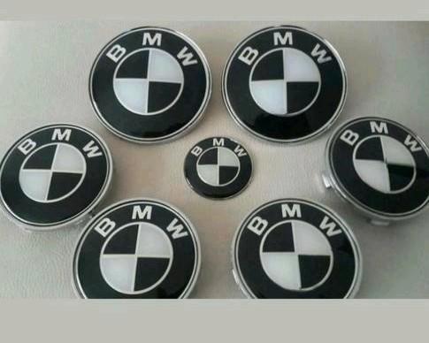 Emblemen Bmw set van 7x logo's zwart wit e60 e90 e39 e46, Auto-onderdelen, Klein materiaal, BMW, Nieuw, Ophalen of Verzenden