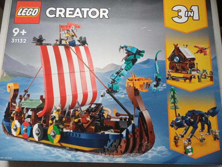 LEGO Creator  Vikingschip en de Midgaardslang - 31132 -nieuw, Kinderen en Baby's, Speelgoed | Duplo en Lego, Nieuw, Lego, Complete set