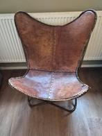 Vlinderstoel bruin leder, Ophalen, Gebruikt, Leer