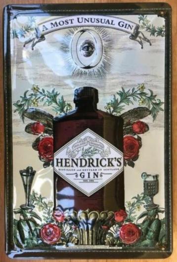 Metalen Reclamebord van Hendricks Gin in reliëf -20x30cm disponible aux enchères