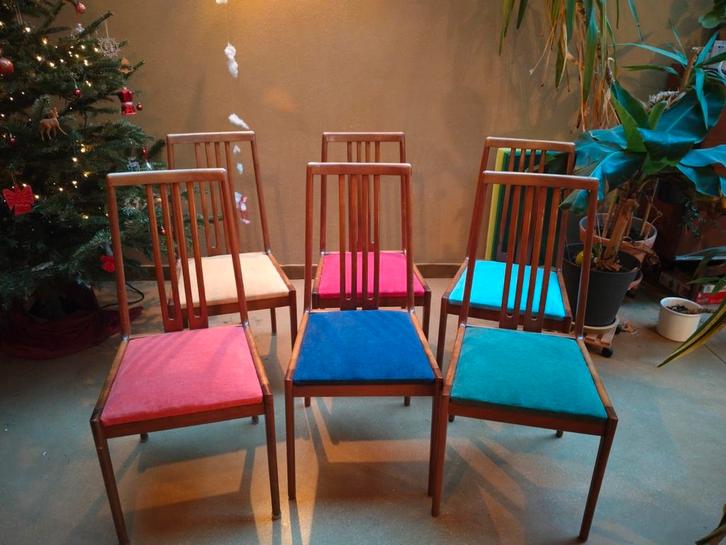 Set fijne vintage designstoelen van Lübke, jaren 70, Huis en Inrichting, Stoelen, Gebruikt, Ophalen