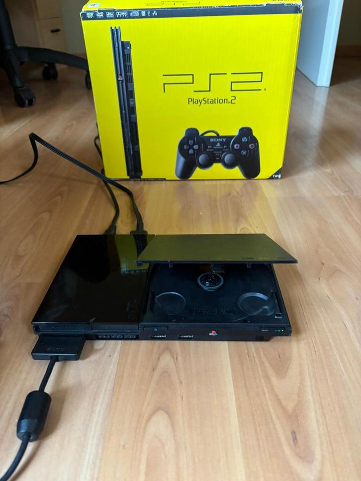 Playstation 2 console, Games en Spelcomputers, Spelcomputers | Sony PlayStation 2, Gebruikt, Slim, Zwart, Met 1 controller, Ophalen
