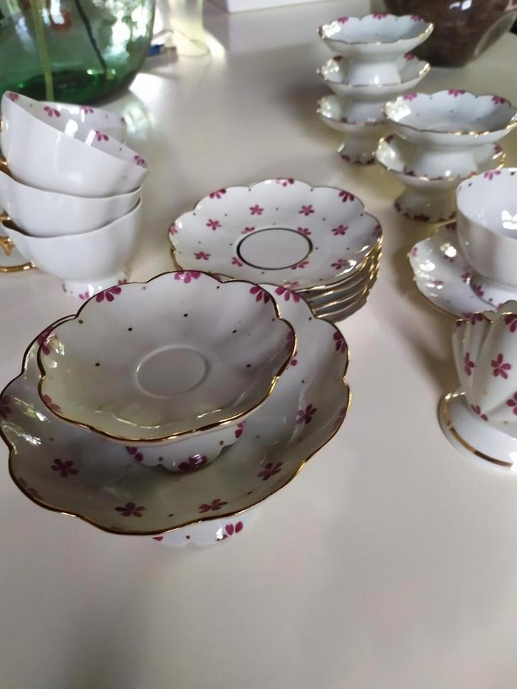 Antiek koffieservies Dobrush porcelain  handgeschilderd Nieu, Antiek en Kunst, Antiek | Porselein, Ophalen