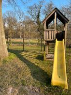 Houten speelhuis, Kinderen en Baby's, Speelgoed | Buiten | Speeltoestellen, Ophalen, Gebruikt, Glijbaan