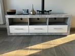 Meuble TV blanc - effet béton ciré - design moderne, Enlèvement