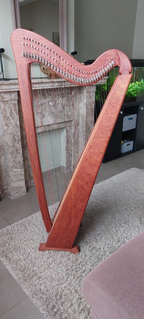 Prachtige keltische harp Kerscher Saphir in massief Bubinga, Muziek en Instrumenten, Snaarinstrumenten | Harpen, Gebruikt, Ophalen