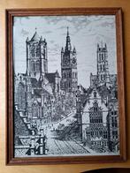 Pentekening Gent - 3 torens, Antiek en Kunst, Ophalen of Verzenden