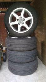 4 Audi velgen met band 205/60/R16, Ophalen, Gebruikt, 16 inch, Banden en Velgen