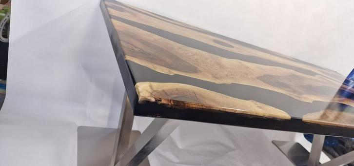 Epoxy rivier tafel compleet met onderstel, Huis en Inrichting, Tafels | Eettafels, Nieuw, Eikenhout, Verzenden