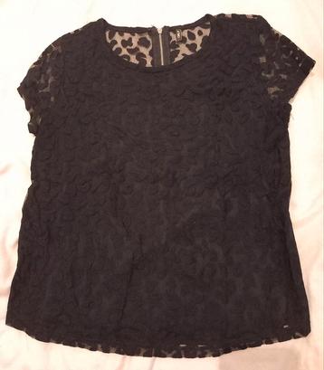 Zwart oversized kanten T-shirt Only M36 beschikbaar voor biedingen