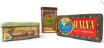 Set 3 oude blikken – Halva, Cacao Poulain & Venetiaans taf.., Verzamelen, Ophalen of Verzenden, Gebruikt, Overige merken