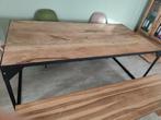 Eettafel massief mango/metaal, Huis en Inrichting, Ophalen, 100 tot 150 cm, 200 cm of meer, Zo goed als nieuw