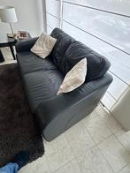 Zetel zwart leder te koop, Huis en Inrichting, Ophalen