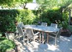 tuintafel met 6 stoelen teak, Tuin en Terras, Tuintafels, Ophalen, Gebruikt, Ovaal, Teakhout