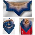 Omslagsjaal beige paars blauw, Kleding | Dames, Mutsen, Sjaals en Handschoenen, Ophalen of Verzenden, Nieuw