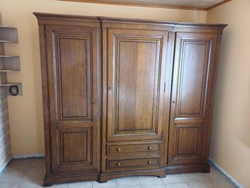 Massief Eiken kleerkast en Commode, Enlèvement, Utilisé, Chêne, Avec tiroir(s)