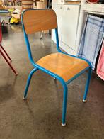 Chaise ecolier vintage, Huis en Inrichting, Stoelen, Ophalen, Gebruikt, Blauw, Ecolier