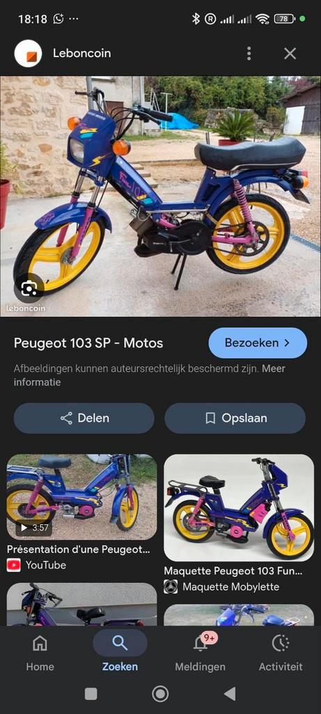 Spaanse Peugeot 103 sp3 fun raar, Fietsen en Brommers, Brommers | Peugeot, Zo goed als nieuw, Ophalen