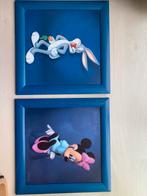 2 schilderijtjes Bugs Bunny en Mini Mouse 40 X 40 cm, Ophalen of Verzenden, Nieuw