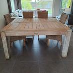 teak tafel, Tuin en Terras, Tuintafels, Ophalen, Gebruikt, Vierkant