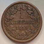 1 Kreuzer 1859 Baden  Friedrich I, Duitsland, Ophalen of Verzenden, Losse munt
