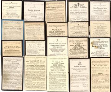 40 Oude bidprentjes gestorven 7 van 1800 - 33 van 1900 beschikbaar voor biedingen