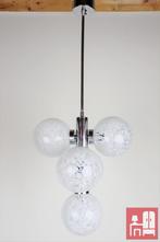 Vintage Hanglamp 5 Bollen, Gebruikt, Vintage, Ophalen of Verzenden, 75 cm of meer