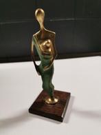 Beeld in malachiet en brons, Antiek en Kunst, Antiek | Brons en Koper, Ophalen of Verzenden, Brons