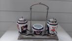 Antiquités  petits pots à épices,  avec support, Antiek en Kunst, Ophalen