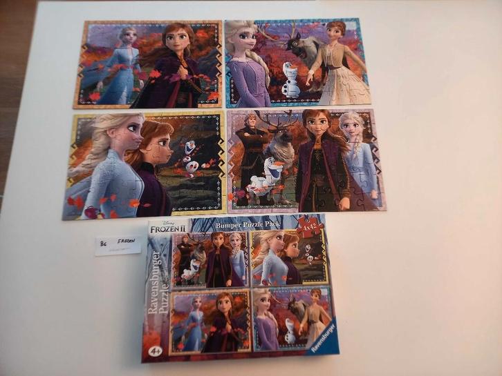 4 puzzels 42 stukjes frozen NIEUWSTAAT 4+, Kinderen en Baby's, Speelgoed | Kinderpuzzels, Zo goed als nieuw, 4 tot 6 jaar, 10 tot 50 stukjes