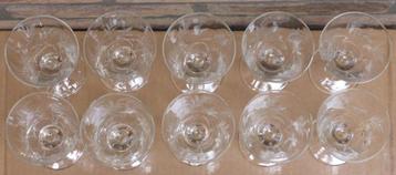 10 kristallen glazen - Doyen - 13.5 x 7 cm - € 40 beschikbaar voor biedingen