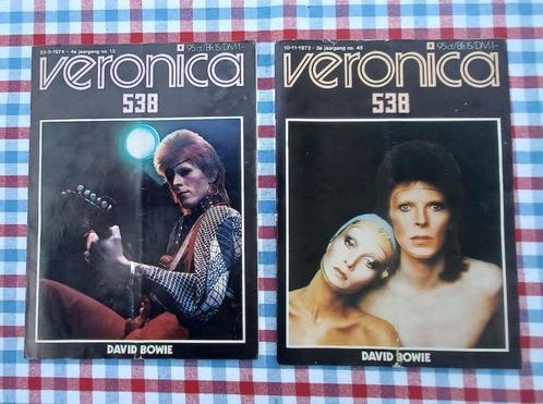 2x VERONICA-blad uit 1973/1974 met DAVID BOWIE op cover, Verzamelen, Tijdschriften, Kranten en Knipsels, Tijdschrift, Ophalen of Verzenden