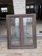Twee meranti ramen, Doe-het-zelf en Bouw, Glas en Ramen, Ophalen, Gevelraam of Ruit, Gebruikt, 80 tot 120 cm