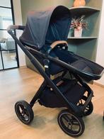Dubatti koets - zwart met cognac leren handgreep, Kinderen en Baby's, Kinderwagens en Combinaties, Gebruikt, Verstelbare duwstang