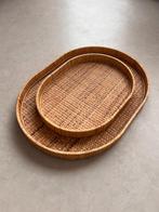 Ovalen rotan dienblad – Decoratieve Trays – Boho, Schaal, Nieuw, Ophalen of Verzenden, Riet
