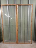 Set houten glasdeuren met stalen frame – 234 x 91 cm, Doe-het-zelf en Bouw, 80 tot 120 cm, Overige typen, Zo goed als nieuw, 160 cm of meer