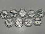 9 zilveren munten 1oz Wedge Tailed Eagle 2016-2024, Postzegels en Munten, Ophalen of Verzenden, Setje, Zilver